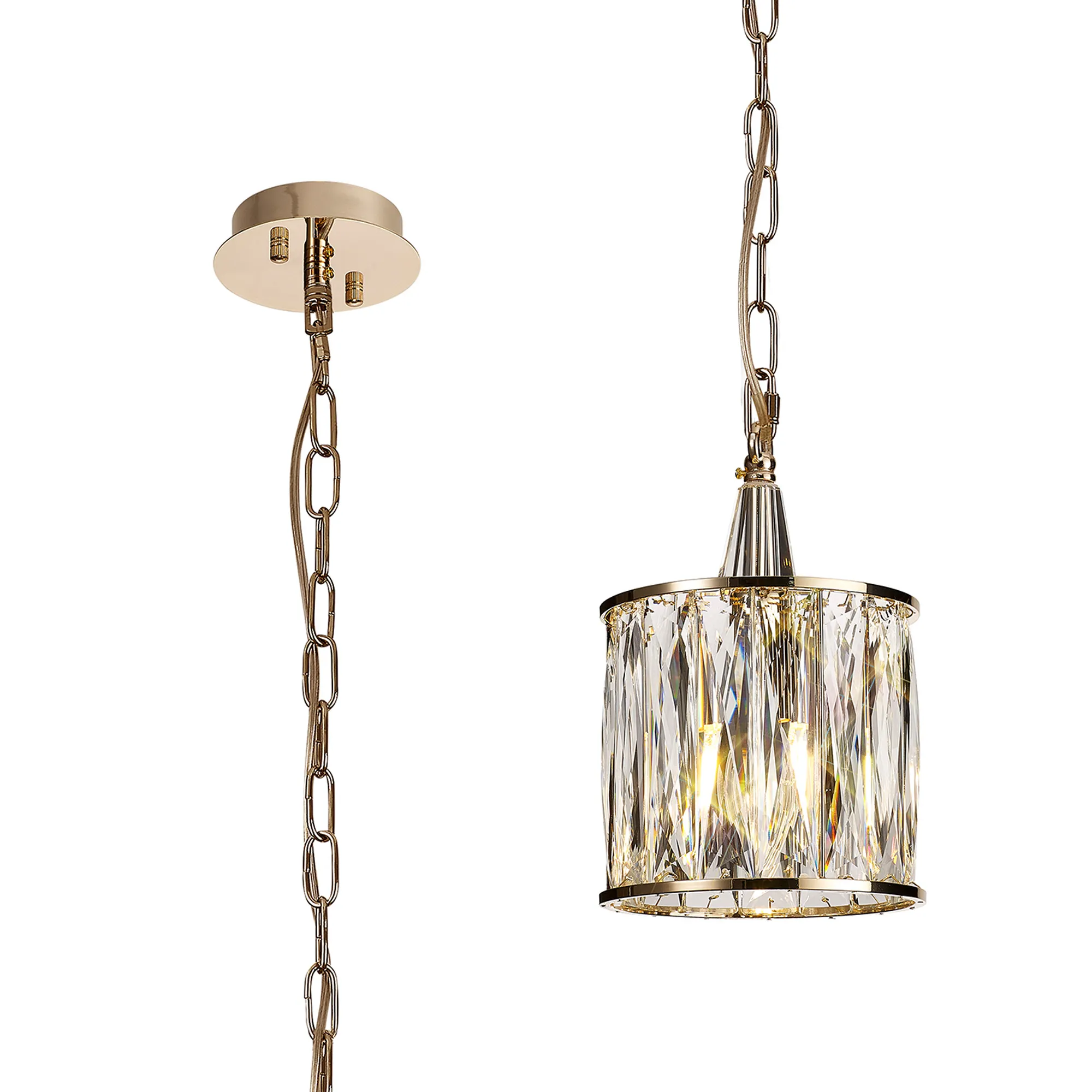 IL31823  Vivienne Crystal Pendant 1 Light French Gold